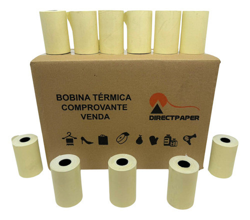 Bobina Térmica 80x30 Cupom Fiscal Cx 30 Unidades Cor Amarela 0