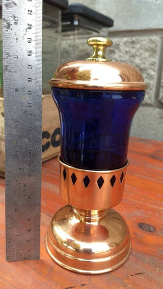 Botella Frasco Antiguo Barberia Antiseptique Azul Unico 0