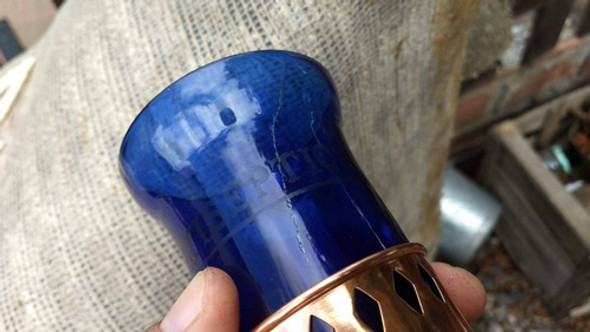 Botella Frasco Antiguo Barberia Antiseptique Azul Unico 1