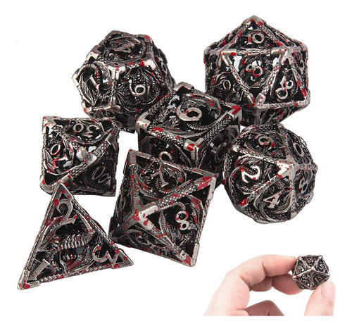 Conjunto De Dados Para Rpg 7 Piezas Con Caja Tamaño Estándar 0