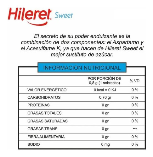 Pack X3 Edulcorante Hileret Sweet X 400 Sobres 1