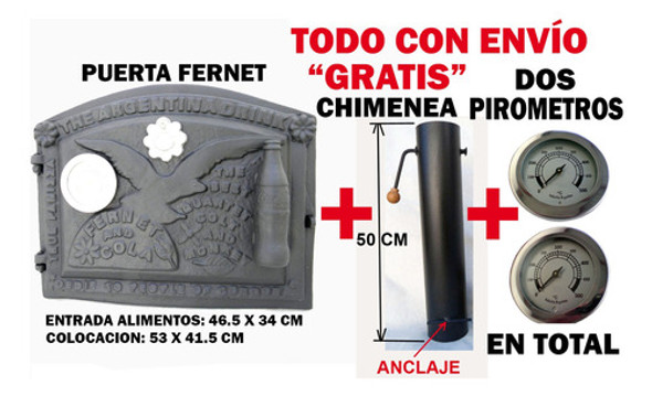 Tapa Puerta Horno Barro Mod Fernet +chimenea +envio Gratis 1