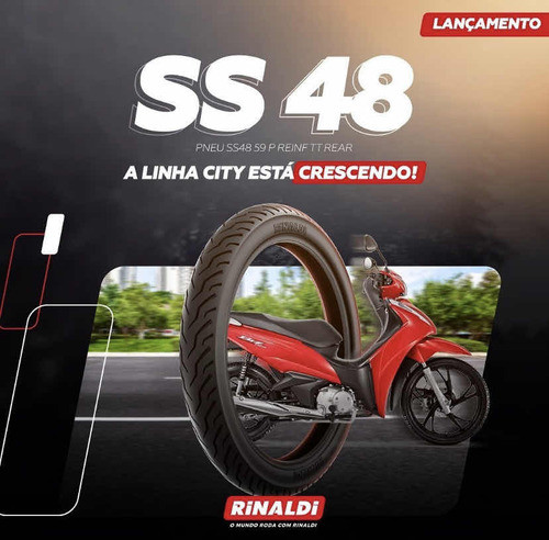 Cubierta Rinaldi 80/100 -14 Ss48 Tubelless Brasil -thormoto- 1