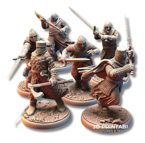 Miniaturas Caballeros Medievales Mod 1, 5.4cm Color Blanco 0