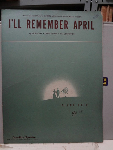 Partitura Piano  I' Ll Remember April Don Raye Gene Depaul 0