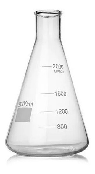 Erlenmeyer De Vidro Graduado Boca Estreita - 2.000 Ml 0