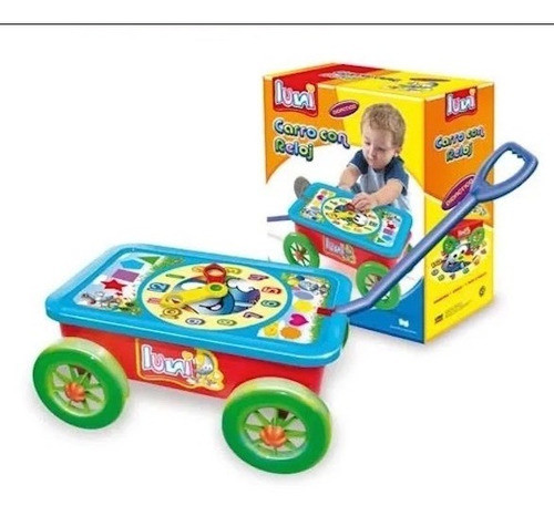 Carro Arrastre Juguetero Tapa Reloj Didáctico P5m3sv 0