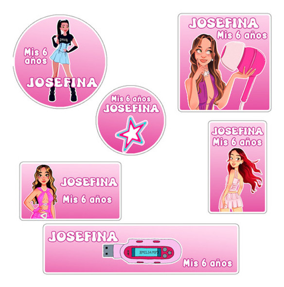 Kit 180 Stickers Emilia Mernes Musica Troquelado Candy Bar 0