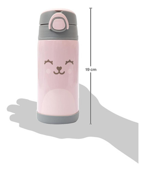 Copo Garrafa Térmica Infantil Parede Dupla Canudo Gumy Buba 1