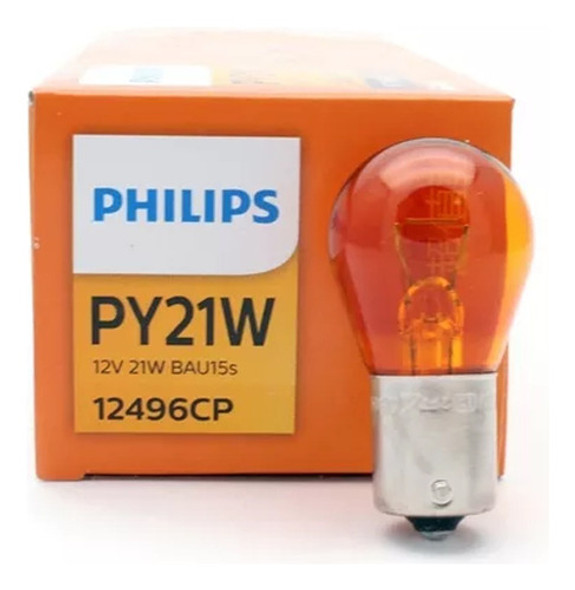 Kit X 10 Lamparas Philips  Py21w 12v 21w (bau15s) Ambar 1p 0