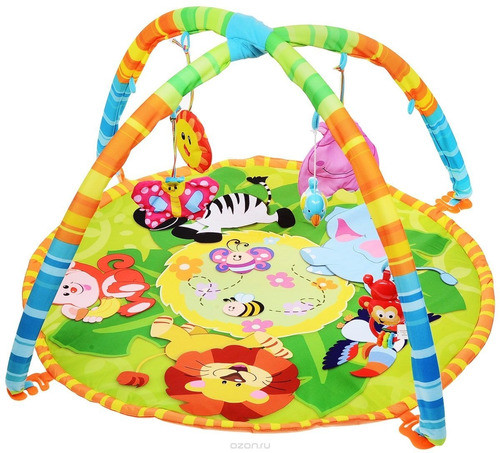 Gimnasio Alfombra De Juego Bebe Infantil Animales La Jungla 0