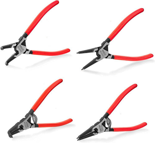 Juego Pinzas Seguros Seeger Abrir Cerrar 4pzas Estuche Emtop 0