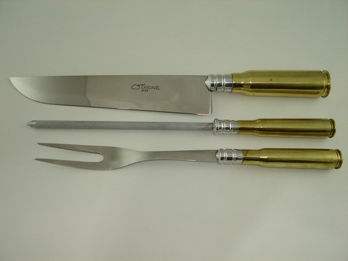 Conj. Faca, Chaira, Garfão, Bainha, Gaucha 9 Pol. Cascavel 1