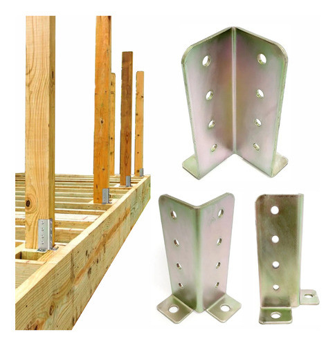 Kit 12 Bases Fixação Ajustável P/ Pilares Em Aço Galvanizado 0