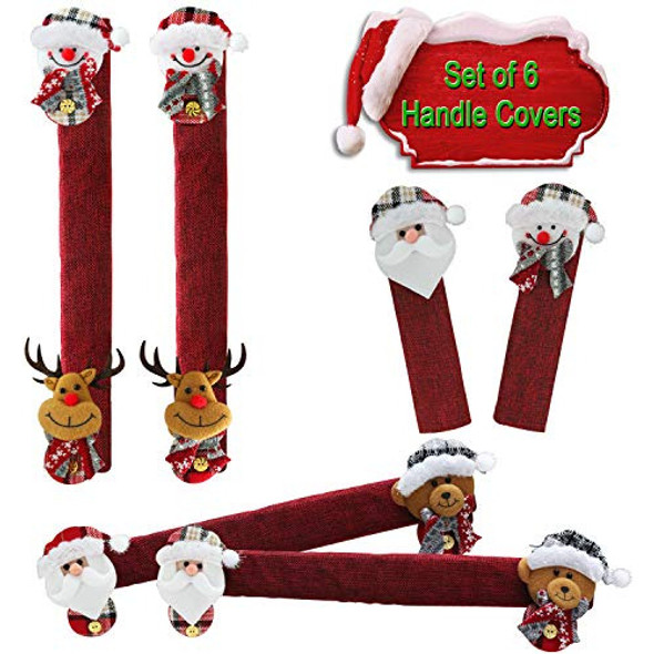 Juego Fundas Navideñas Manijas Electrodomésticos 6 Piezas 1