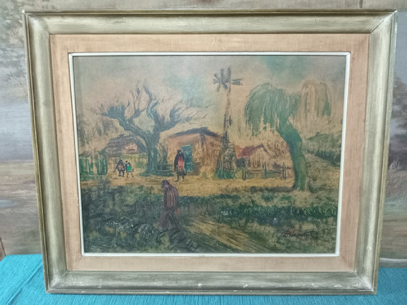 Óleo Sobre Harboard Del Autor Felipe De La Fuente.  Paisaje 1 Óleo Sobre Harboard Del Autor Felipe De La Fuente.  Paisaje 1