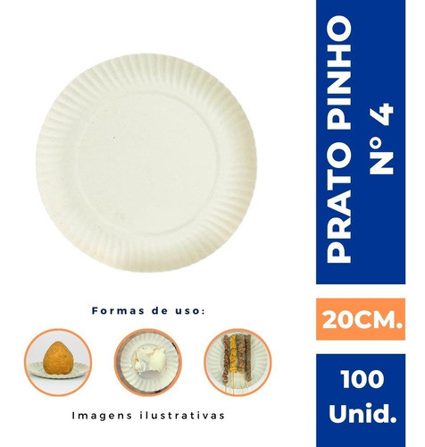 Prato De Papelão Pinho N° 04 - 100 Unidades 1