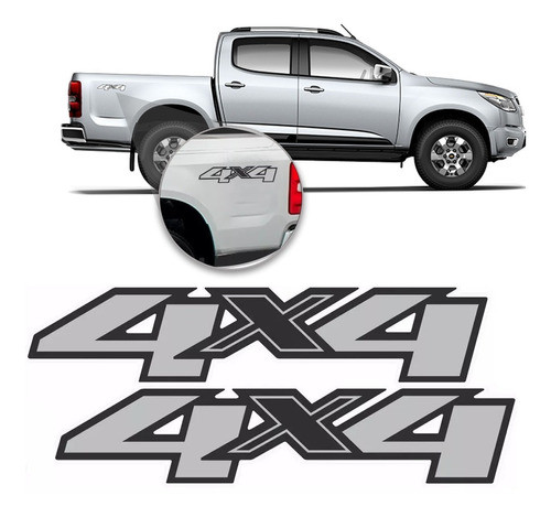 Par Emblema Adesivo 4x4 S10 2015 2016 2017 2018 2019 2020 0