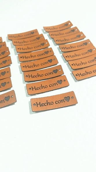 Etiquetas Cuerina 30 Unidades De 3 X 1.5cm. Tu Logo O Frase 0