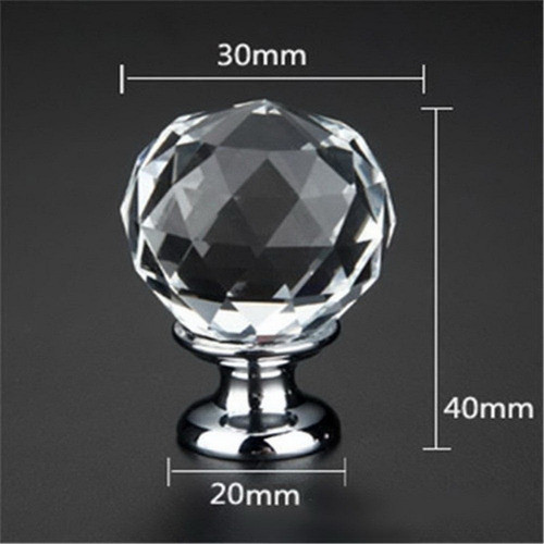 Tirador Cristal Facetado Para Cajón. Esfera. Diamante, X 28 1