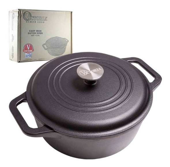 Olla Victoria Hierro Curado 4l/24cm C/asas Kirkor 0