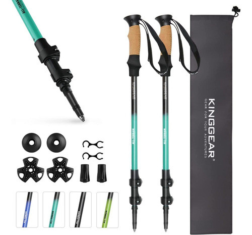 Bastones De Trekking Bloqueo De Giro Rapido Aluminio - Blue 0