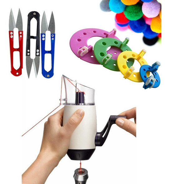 Maquina Tricotin Importada + Kit Faz Pompom 4 Medida +brinde 0
