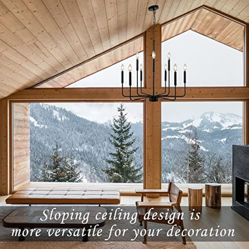 Black Chandelier, Farmhouse Chandeliers For Dining Room 9-li 1