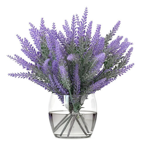 Lavanda Flores Varilla Jardín Vertical Ramo 37cm X12 Deco 0