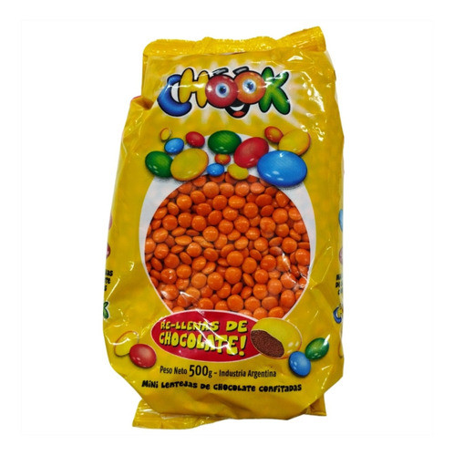 Lenteja Chocolate Mini Palmesano Color Naranja X500gr 0