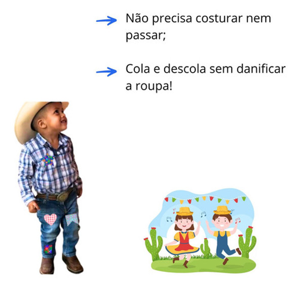 Kit 15 Remendos De Festa Junina Auto Colantes Tematicos 1