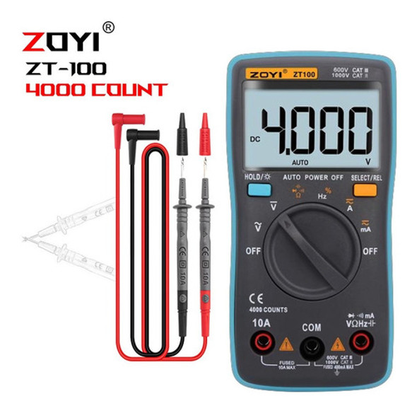 Tester Multimetro Autorango True Rms Profesional Zoyi Zt100 1