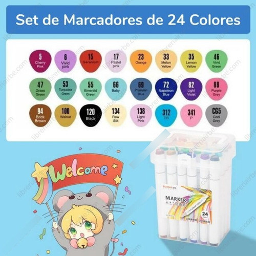 Taper Marcadores Plumon Doble Punta X24 Unidades 1