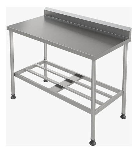 Bancada Encosto Ligth Inox Prateleira Gradeada 1,00x60x90cm 1