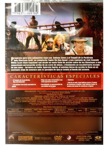 Indiana Jones Y El Templo De La Perdición (slim) - Mcbmi 1