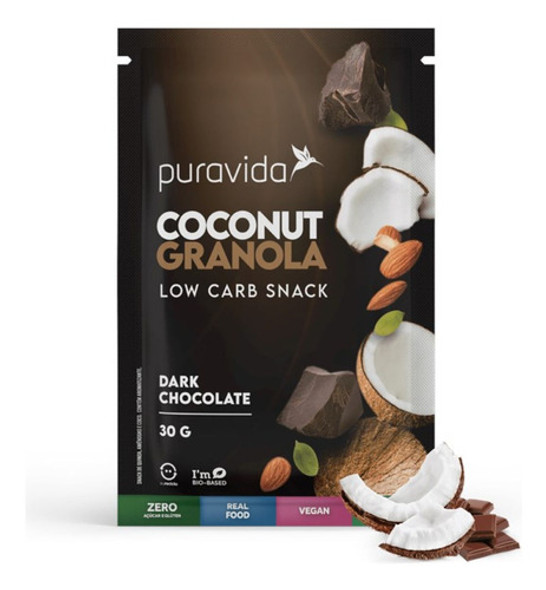 3x Mini Granola Dark Chocolate Puravida Low Carb Promo 30g 1