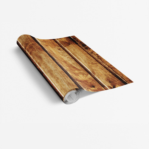 Papel De Parede Madeira Marrom Estilo Tábuas Alto Relevo 9m 1