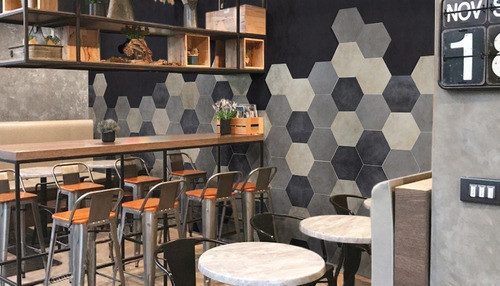 Ceramica Piu Hexa Mini Negro 20,5x23,5 Conj X 14 1