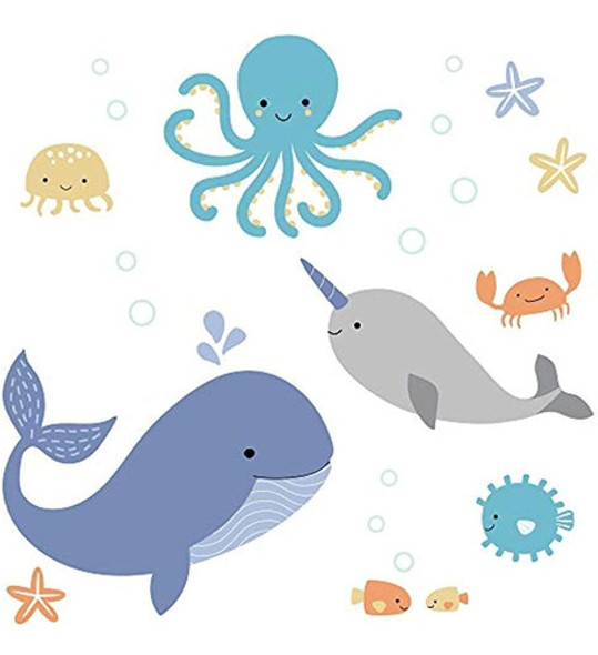 Bedtime Originals Wall Decals, Whales Tale, Multicolor 0