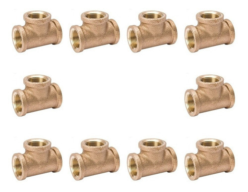 Kit Tee 1 1/2 Rosca Hembra De Bronce X 10 Uni Ic Met 0