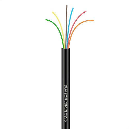 Cabo Manga 6x26 Awg - Sem Blindagem Preto - 30 Mt 0