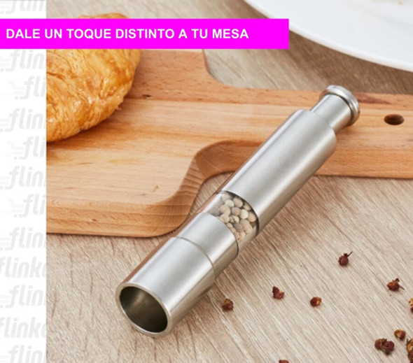 Pack X2 Pimentero Salero Molinillo Manual Acero Inoxidable 1