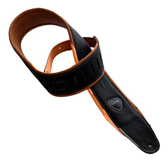 Cuo Correa Cuero Acolchada Negro Fdo Habano Tijuana 710-8 0