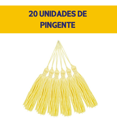 Pingente De Seda Tassel - Franja - Amarelo Bebê - C/20 Nybc 1
