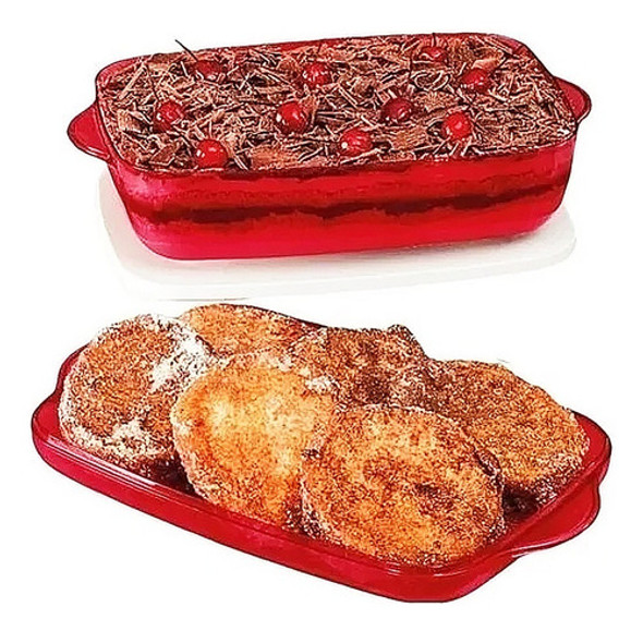 Tupperware Tigela Microplus Retangular 1,7 L. Vermelho 0 Tupperware Tigela Microplus Retangular 1,7 L. Vermelho 0