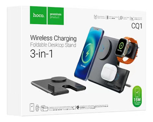 Cargador Inalámbrico Escritorio Hoco Cq1 - Negro 1