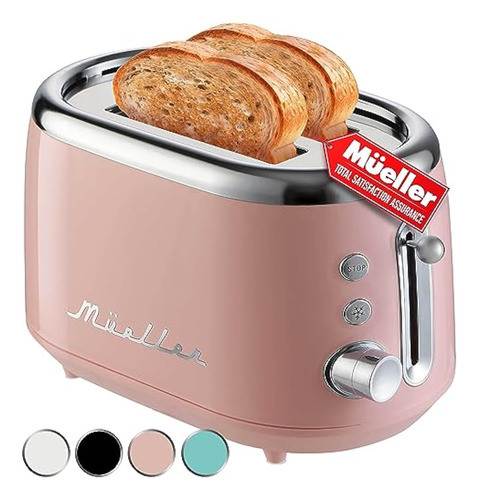 Mueller - Tostadora Retro De 2 Rebanadas Con 7 0