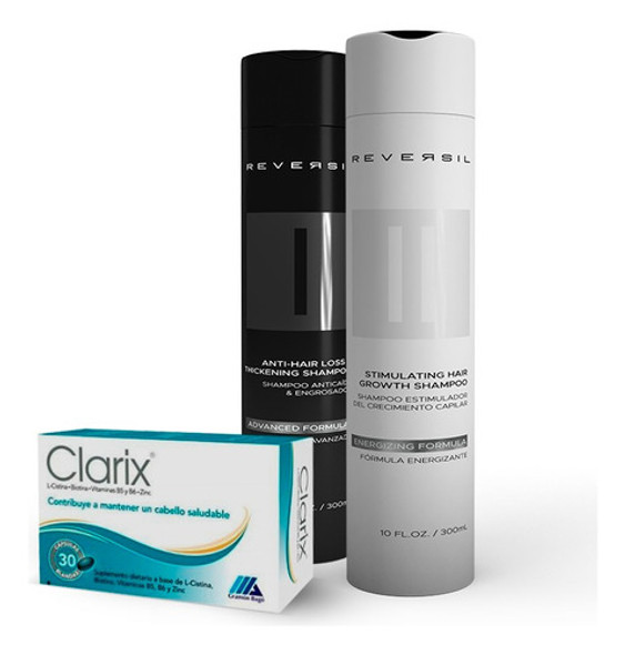 Clarix + Combo Reversil® | Shampoo Anticaída + Estimulador 0 Clarix + Combo Reversil® | Shampoo Anticaída + Estimulador 0