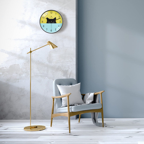 Lafocuse Reloj De Pared Silencioso De Gato Negro Sin Tictac 1