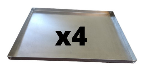 Pack 4 Bandejas Placa De Aluminio 44x32x2 Cm Panaderia Horno 0